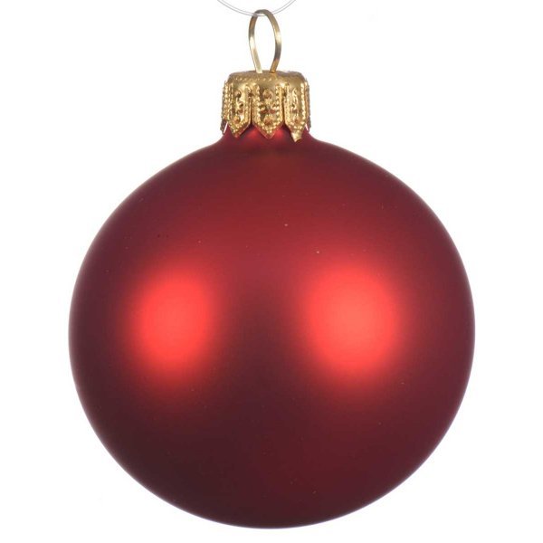 Χριστουγεννιάτικη Γυάλινη Μπάλα Κόκκινη Ματ (8cm)